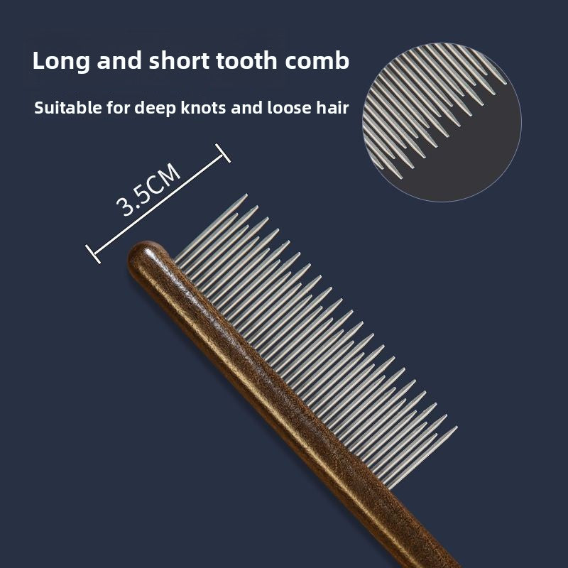 Wooden Pet Shedding Comb for Cats Dogs Removing Loose Hair Grooming Flea