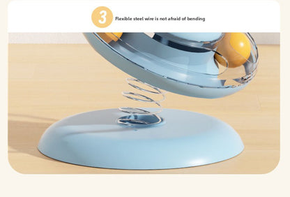 Advanced Self Amusement Cat Toy Automatic Rotating Turntable with Feather Wand and Balls for Indoor Kittens to Play Alone