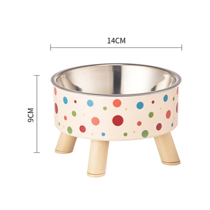 Universal Elevated Pet Food Bowl Cute Design Neck Support Anti Slip Anti Tip Detachable Feeder for Puppies Kittens and Small Pets