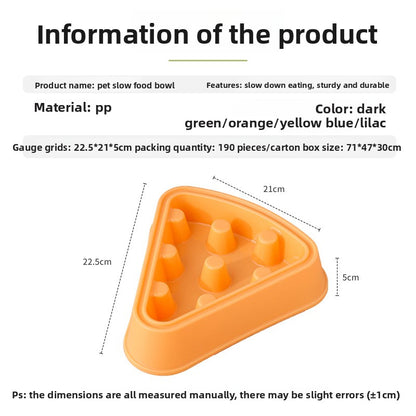 Interactive Puzzle Feeder Bowl Large Size Slow Feed Dog Bowl Anti Gulping Choking Cartoon Pizza Design Fun Pet Supplies for Dogs Cats