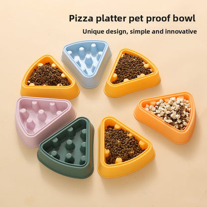 Interactive Puzzle Feeder Bowl Large Size Slow Feed Dog Bowl Anti Gulping Choking Cartoon Pizza Design Fun Pet Supplies for Dogs Cats