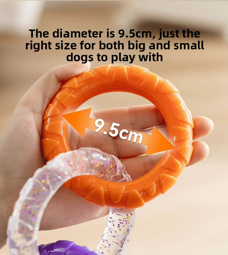 Pet Toy Dog HighValue Durable Chew ThreeLink Interactive Pull Ring