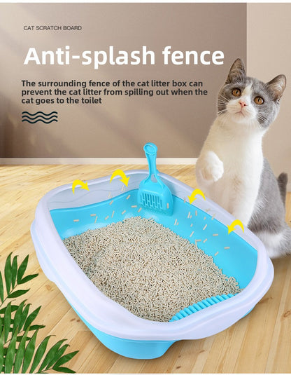 Semi-Enclosed Large Cat Litter Box Detachable Tray Plus Cat Toilet
