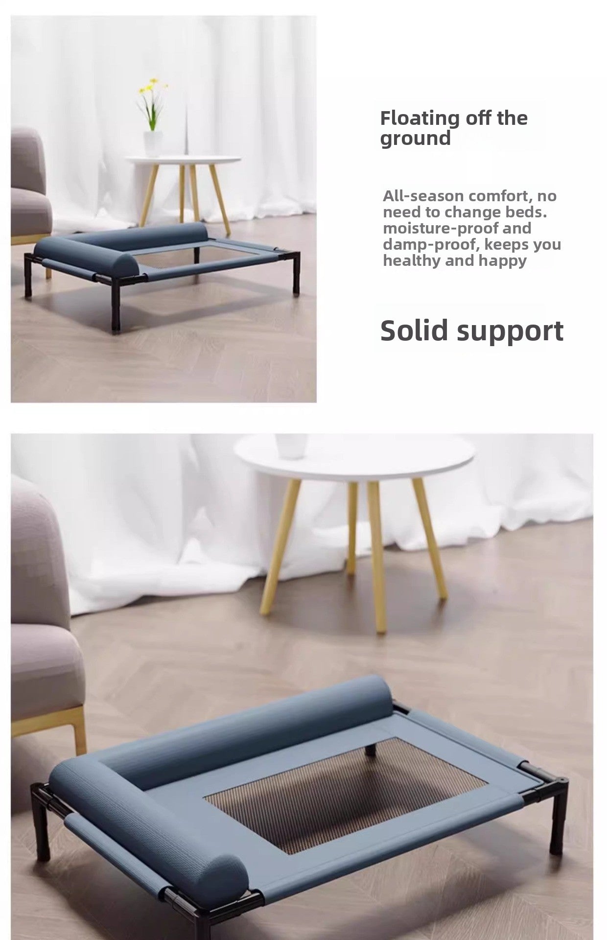 All Season Pet Camping Bed for Dogs and Cats Breathable Summer Cool Moisture Proof Detachable Washable Off Ground Small Med