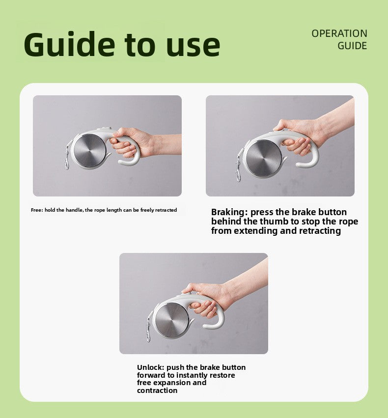 Retractable Dog Leash 16 FT Strong Nylon Rope with Anti Slip Handle Safety Lock for Medium Large Dogs and Cats Walking Running