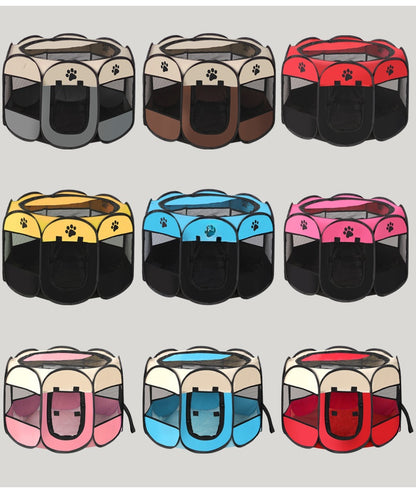 Octagonal Pet Playpen Pet Tent Oxford Cloth Scratch-Resistant Foldable Dog Cage Dog Cat Delivery Room Dog House Cat House