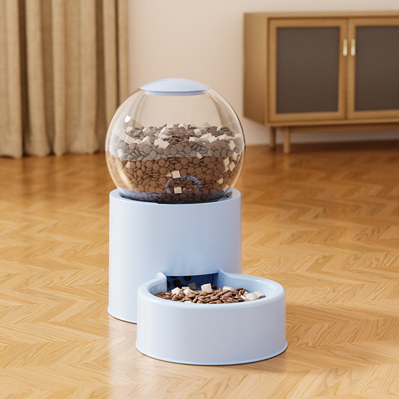 Automatic Cat Dog Water Dispenser with Food Feeder and Grain Storage Bucket