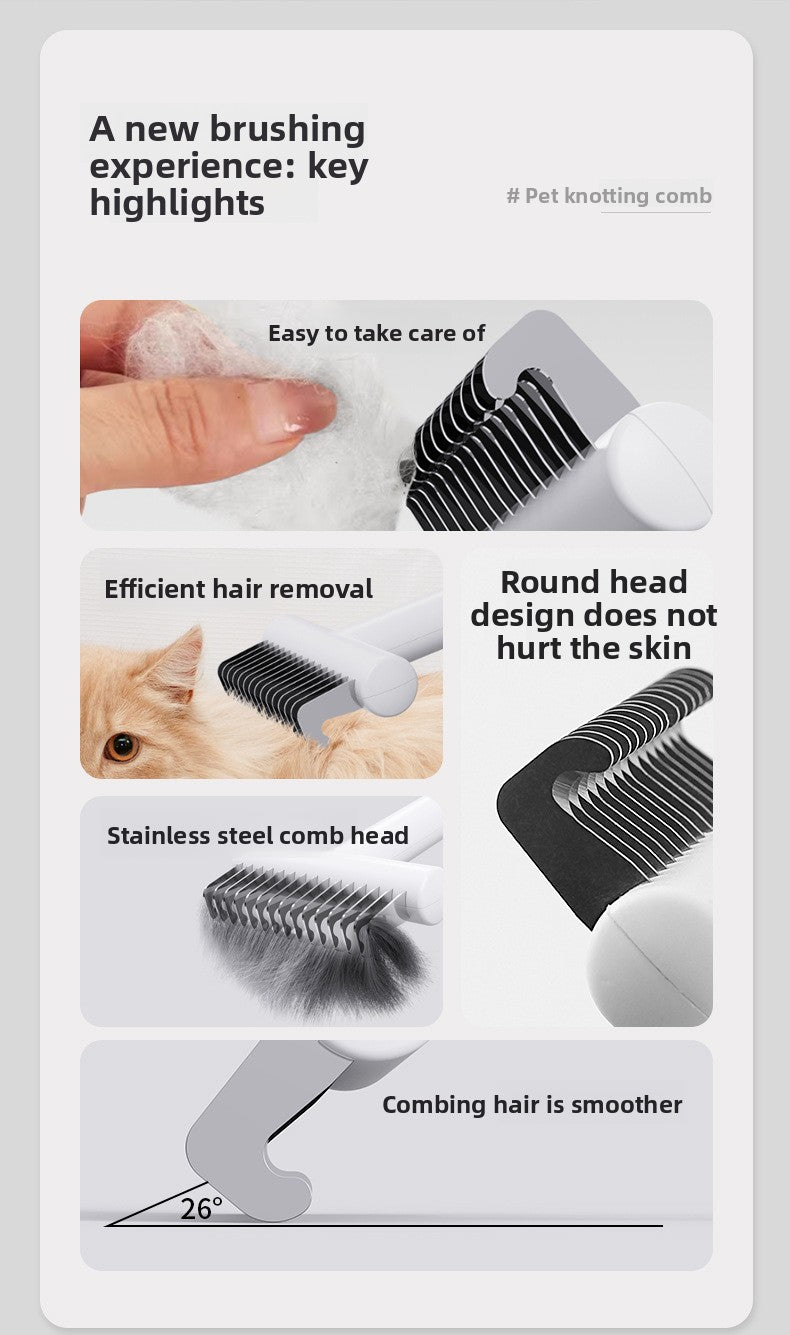 Stainless Steel Thinning Comb for Cat Dog Universal Hair Removal Detangling