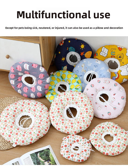 Pet Elizabethan Collar Anti-Bite Anti-Lick Soft Headband Cat Dog Neutering Shame Collar Adjustable Neckband