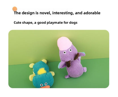 Dog Sound Resistant Bite Grind Teeth Pet Toy Plush Cow Duck Shapes Special Discount