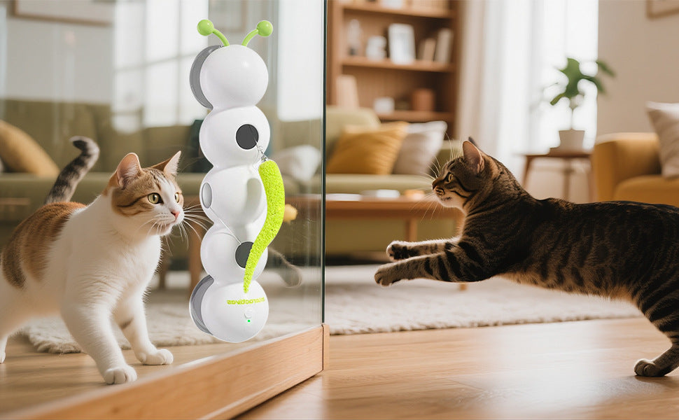 Smart Electric Caterpillar Teasing Light-Sensitive Cat Whack-A-Mole Toy