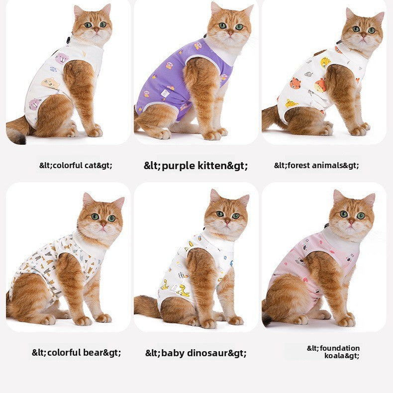 Post Surgery Cat Recovery Suit for Female Cats Anti Lick Cone Alternative Soft Breathable Pet Surgical Suit Spay Neuter Recovery
