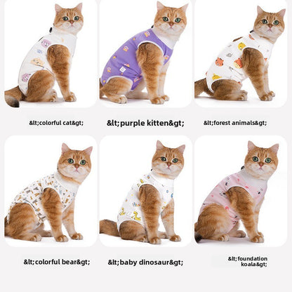 Post Surgery Cat Recovery Suit for Female Cats Anti Lick Cone Alternative Soft Breathable Pet Surgical Suit Spay Neuter Recovery