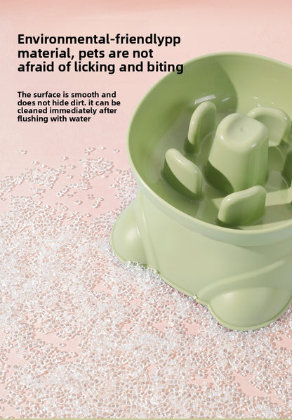 Dog Split Square High Bowl Slow Food Anti Choking Pet Feeding Utensil