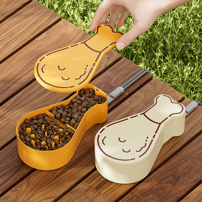 Portable Pet Travel Water Bottle and Food Container Double Layer Dog Cat Outdoor Feeder Leak Proof Dual Use Cup