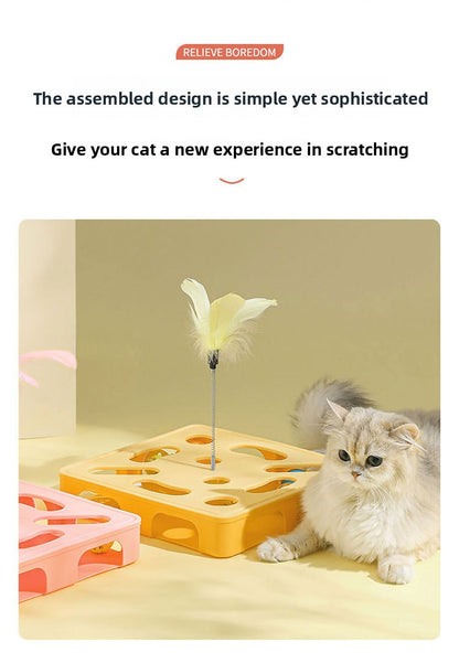 Cat Teaser Wand Toy Self-Entertainment Boredom Relief Energy Consuming Fun Kitten Educational Game Box Bell Maze Box