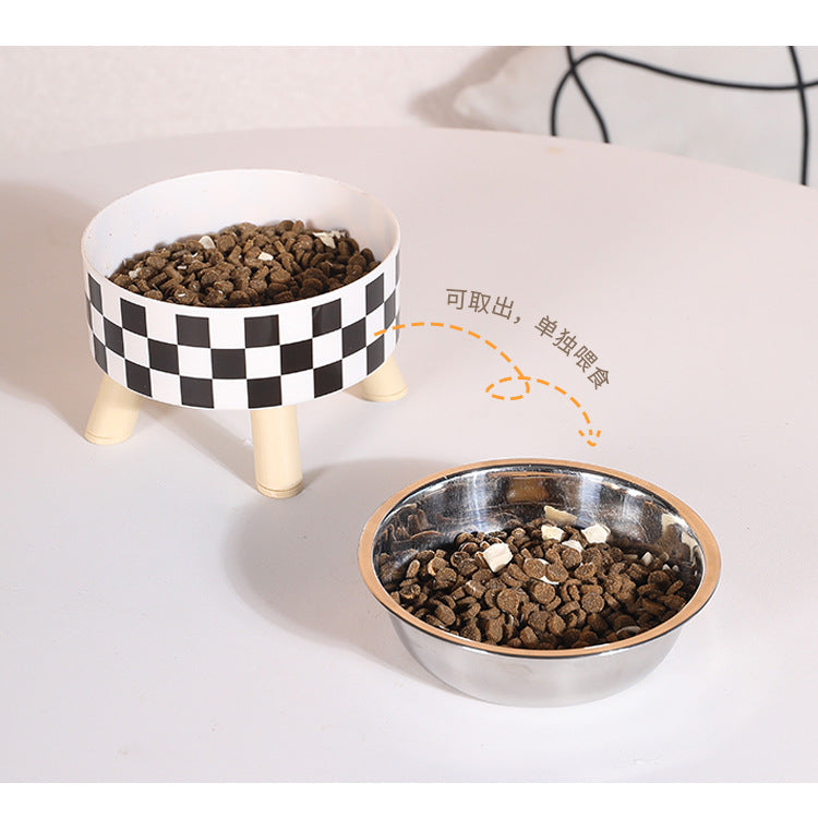 Elevated Anti Spill Cat Bowl Stainless Steel Pet Food and Water Dish with High Stand for Dogs Cats Non Slip Large Capacity Feeding Station