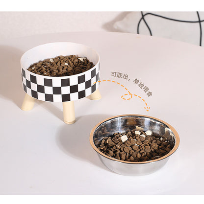 Elevated Anti Spill Cat Bowl Stainless Steel Pet Food and Water Dish with High Stand for Dogs Cats Non Slip Large Capacity Feeding Station