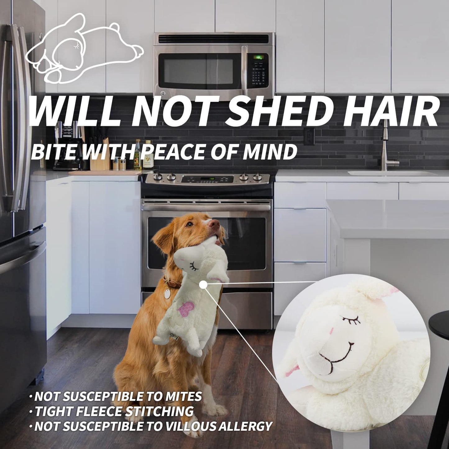 Dog Cat Anti-Anxiety Plush Lamb Pillow Having Simulated Heartbeat Feature