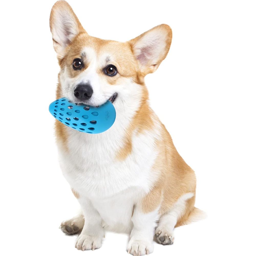 Hollow Multi-Hole Rubber Elastic Dog Bite Ball with Built-in Crinkle Paper