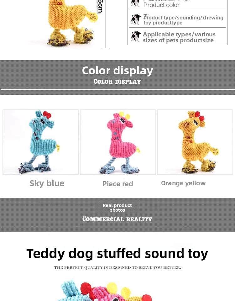 Durable Sound Dog Toy for Boredom Relief Small Puppy Plush Teething Bichon Pet