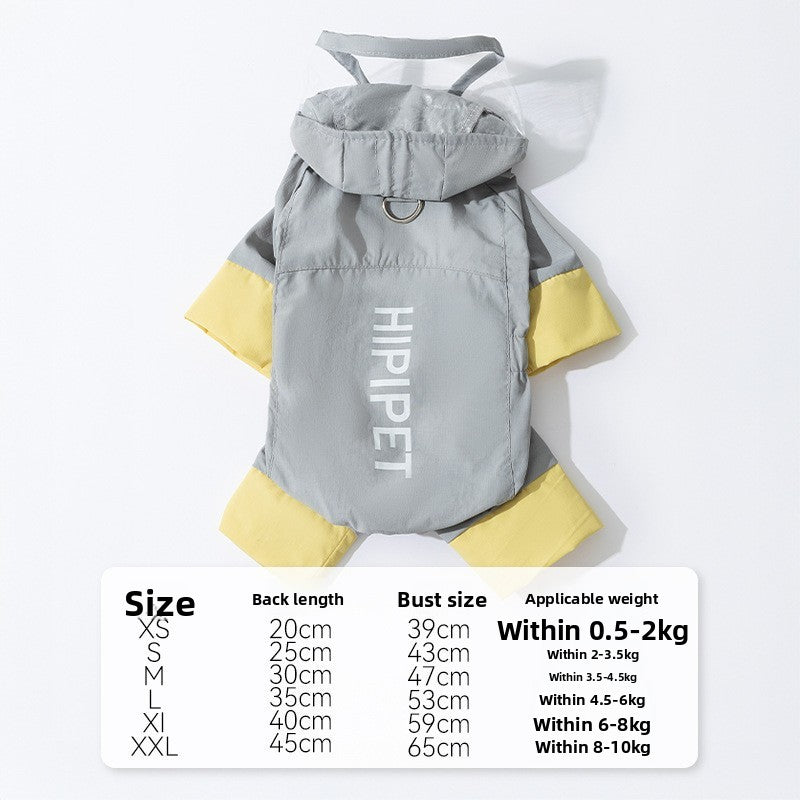 Waterproof Pet Raincoat Full Coverage Four Legged Design for Small and Medium Dogs Summer Outdoor Adventure Cartoon Teddy Dog Clothes