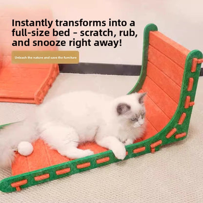 Large Felt LShaped Vertical Cat Scratching Board WearResistant Detachable Toy