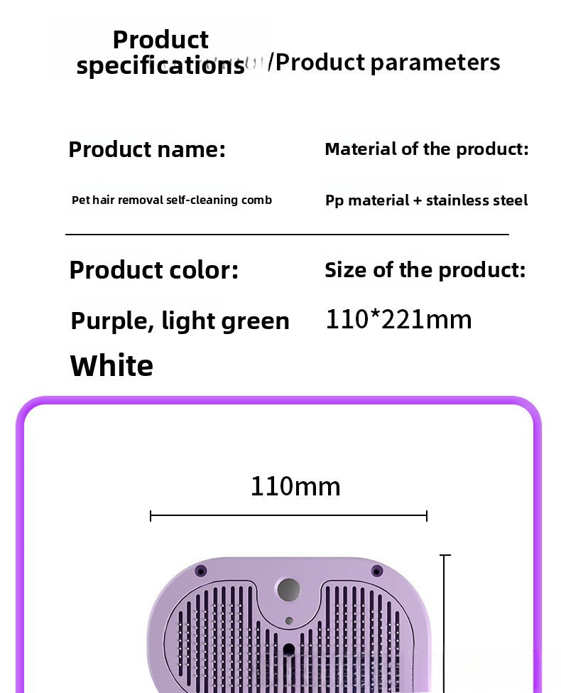 Blue Light Advanced Pet Spray with Non-Flying Hair Needle Grooming Comb