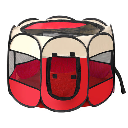 Octagonal Pet Playpen Pet Tent Oxford Cloth Scratch-Resistant Foldable Dog Cage Dog Cat Delivery Room Dog House Cat House