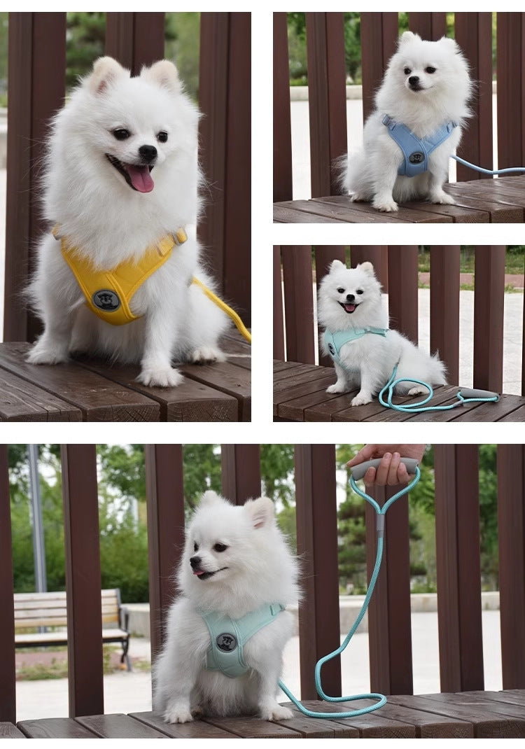 Dog Walking Vest Style Harness Leash for Small Medium Teddy Pomeranian Bichon