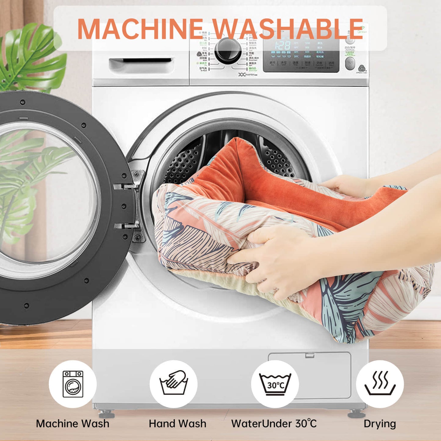 All-Season Soft Machine Washable Pet Bed for Cats Dogs Large Medium Small Non-Slip