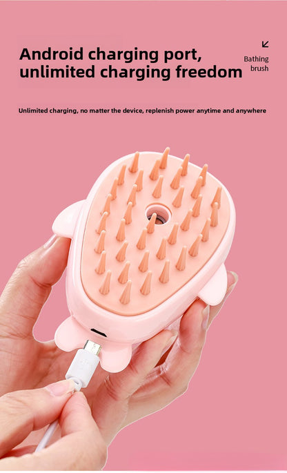 Pet Bath Spray Comb Cat Dog Electric Hair Removal Comb One-Key Anti-Flying Hair Dolphin Massage Brush Rechargeable