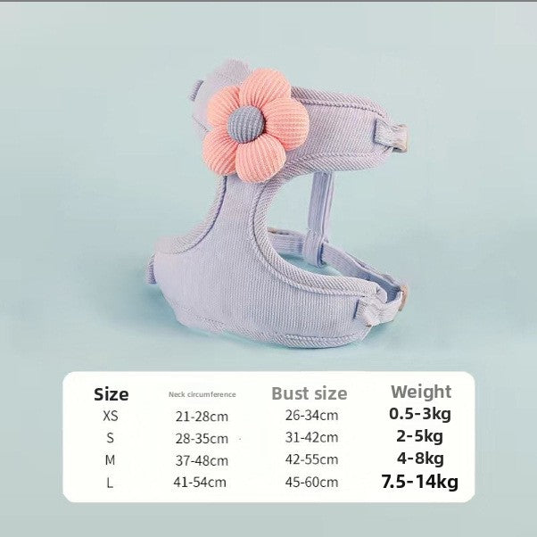 Small Dog Outdoor Walking Leash Vest Style Chest Harness for Teddy Bichon Pomeranian