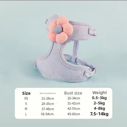 Small Dog Outdoor Walking Leash Vest Style Chest Harness for Teddy Bichon Pomeranian