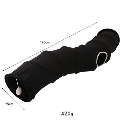 Pet Supplies Suede S-Shaped Foldable Cat Tunnel Plaything