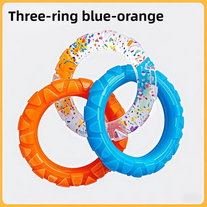 Pet Toy Dog HighValue Durable Chew ThreeLink Interactive Pull Ring