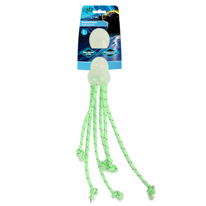 Dog Teeth Cleaning Night Glow Jellyfish TPR Drag Toy