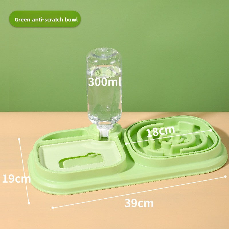 Slanted Mouth Pet Bowl Double Design Automatic Drinking Anti Choke Dog Cat Bowl