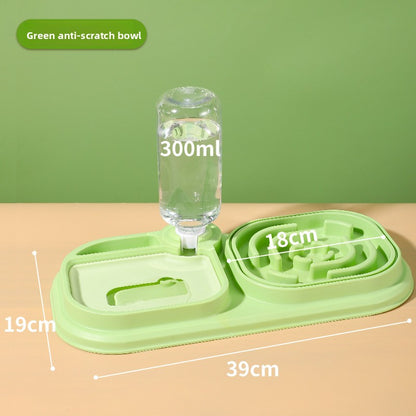 Slanted Mouth Pet Bowl Double Design Automatic Drinking Anti Choke Dog Cat Bowl