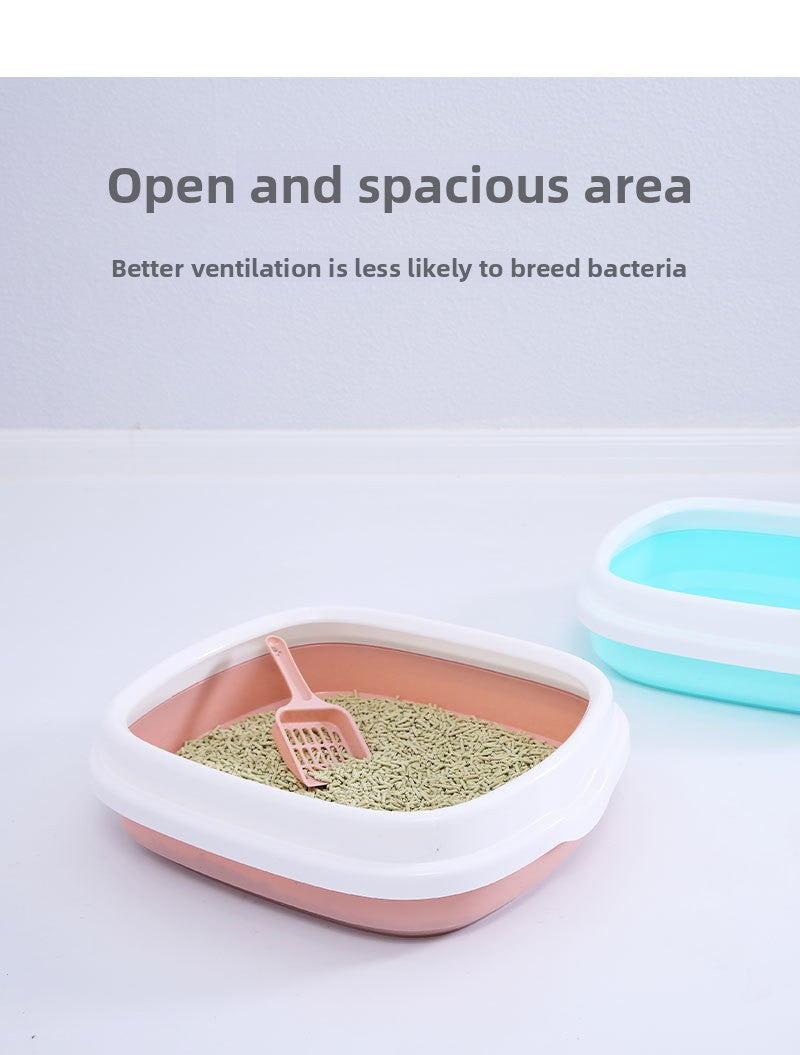 Pet Supplies Semi-Enclosed Cat Litter Box Durable Cat Litter Box with Cat Litter Scoop Cat Toilet