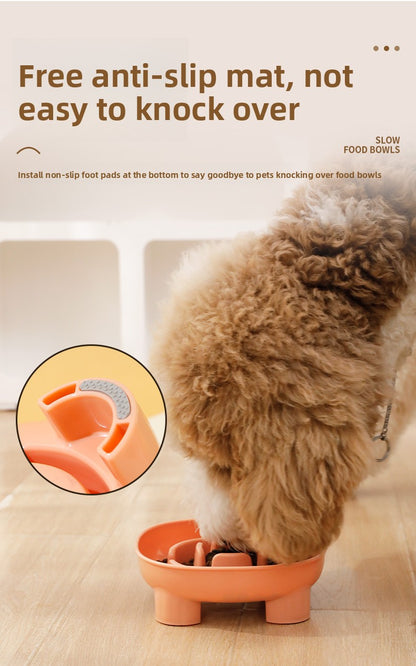 Pet Choking Prevention Flower Small Square Four-Legged Dog Slow Feeder