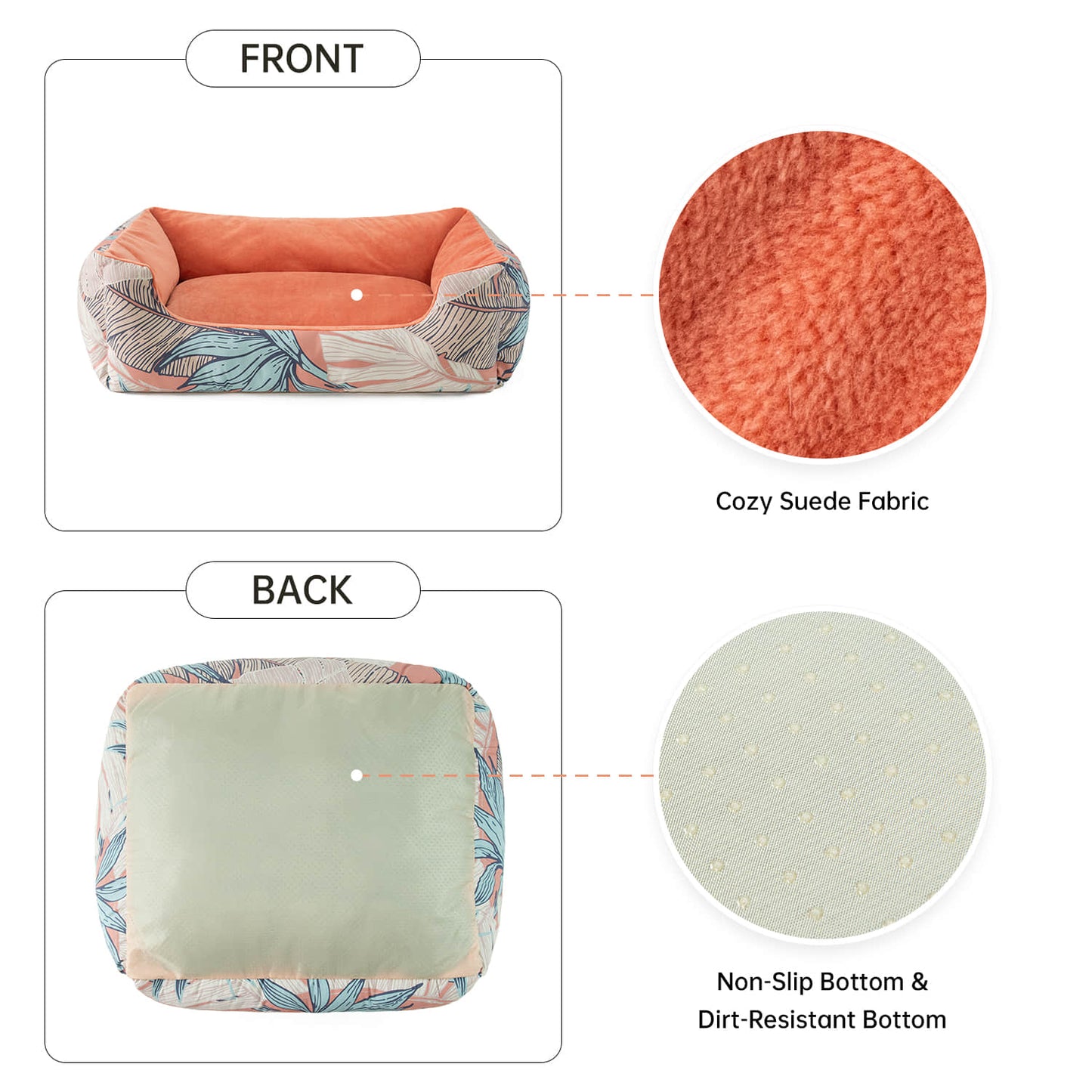 All-Season Soft Machine Washable Pet Bed for Cats Dogs Large Medium Small Non-Slip