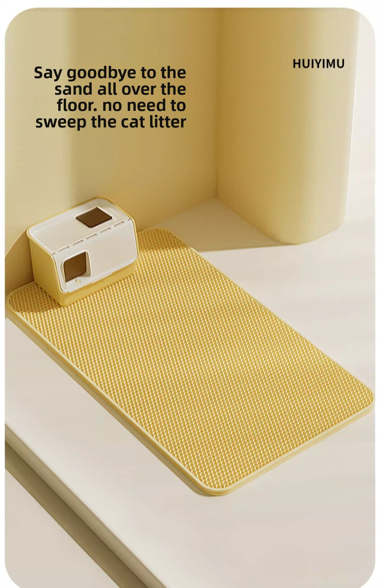 Extra Large Cat Litter Mat Heavy Duty Anti Tracking Litter Box Mat with Low Profile Edge Non Slip Bottom for Kitty Litter Containment