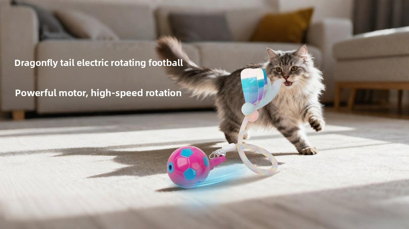 Interactive Q-Bounce Pet Ball Automatic Rolling Smart Fun with Tail Bell