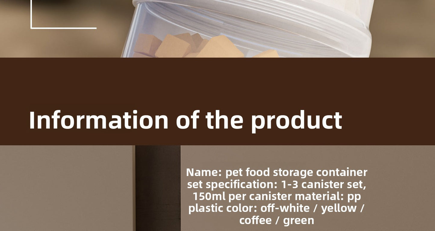 Portable Cat Snack Sealed Box Universal Pet Food Storage Moisture Proof Dispensing Canister