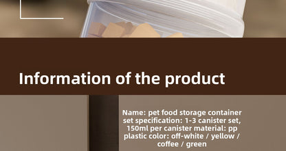 Portable Cat Snack Sealed Box Universal Pet Food Storage Moisture Proof Dispensing Canister