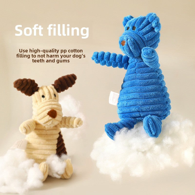 Plush Dog Toy with Sound for Chewing and Grinding Teeth