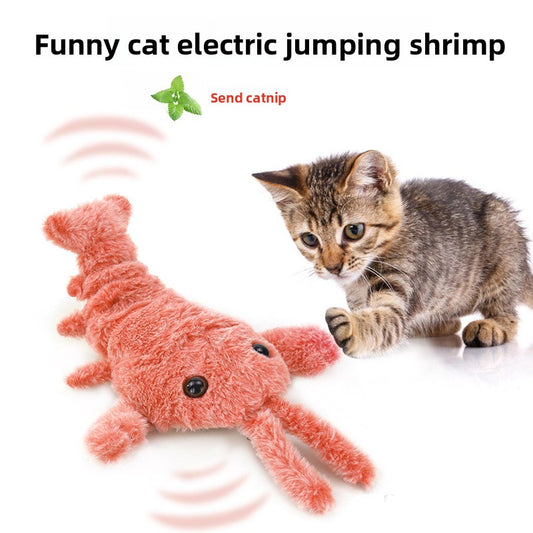 New Electric Simulation Shrimp Catnip Fun Cat Teaser Toy