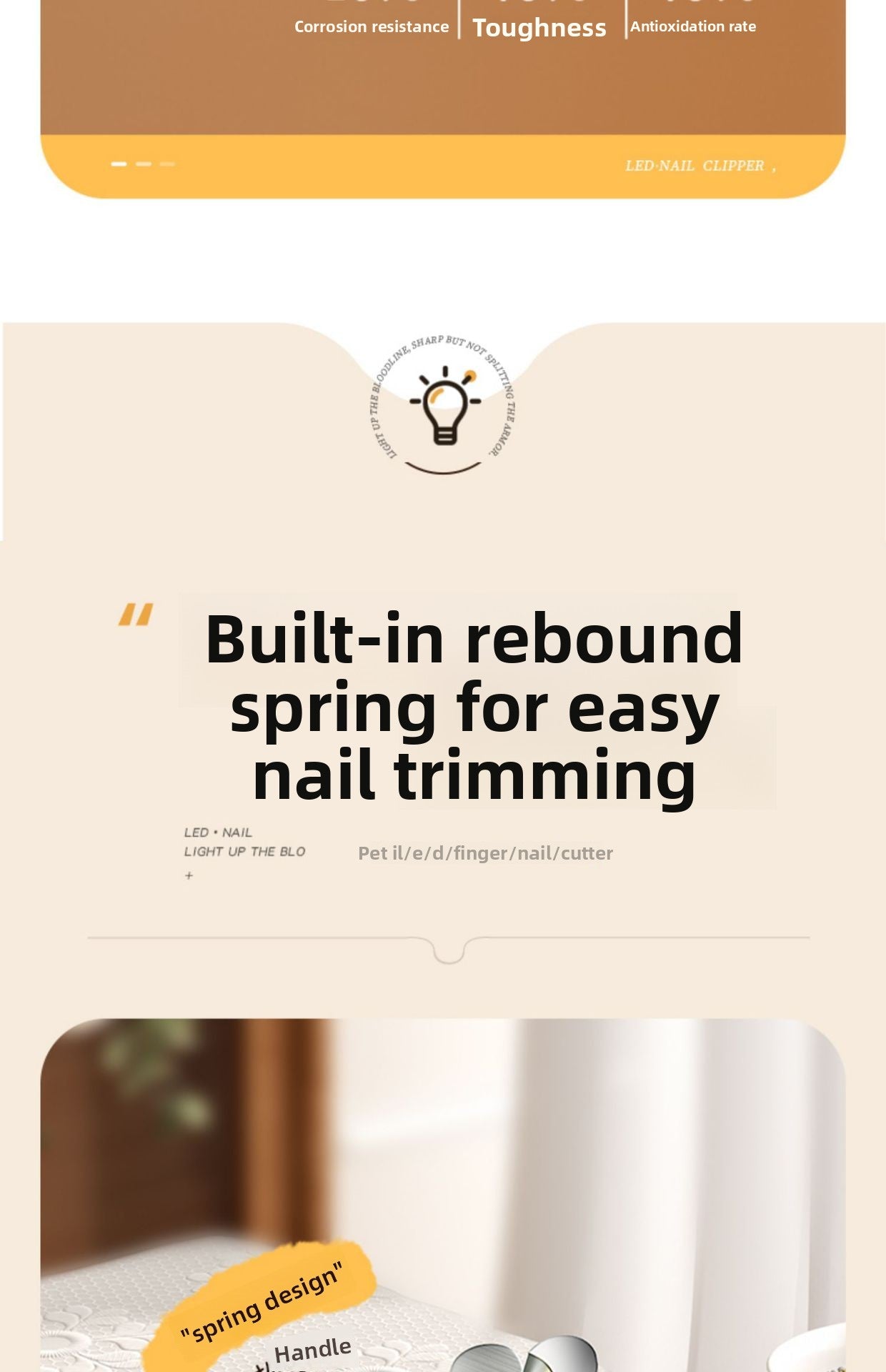 Beginner Friendly Cat Dog Nail Clipper with Light and Bloodline Indicator