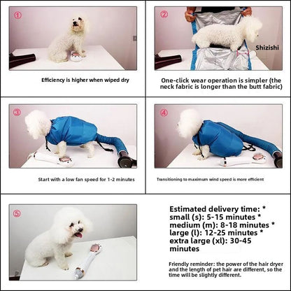 Large Dog Bathing Quick Dry Hair Dryer Box Pet Drying Bag for Cats and Dogs Fast Drying Portable Pet Dryer